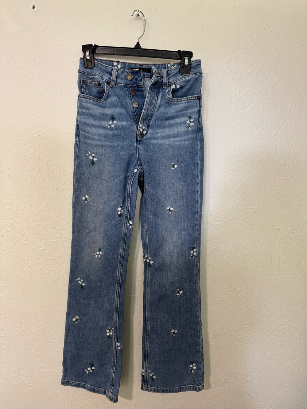Maje Jeans With Floral Embroidery Size 34(US X-small)